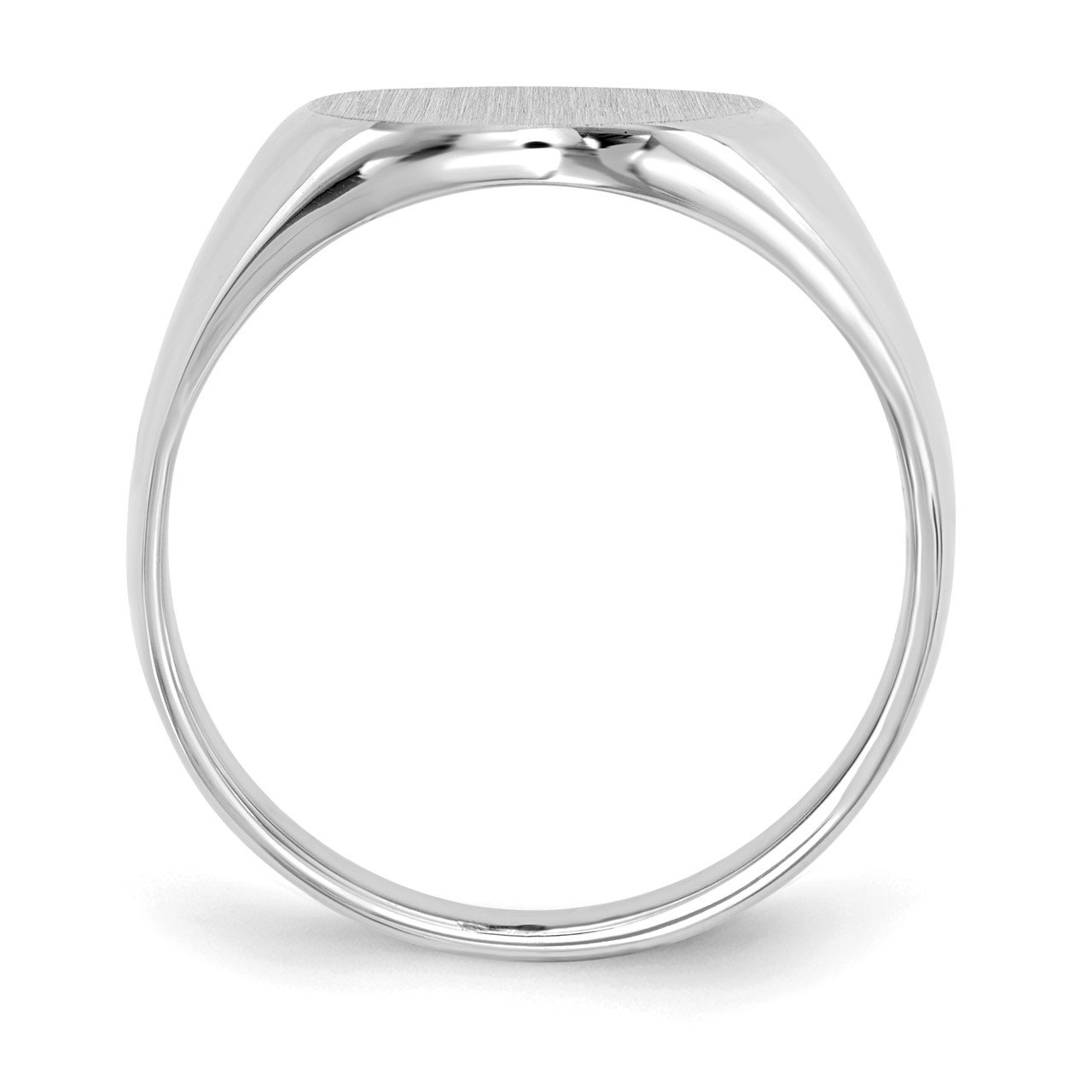 14k White Gold 17.5x14.0mm Closed Back Men's Signet Ring | The Gold Store