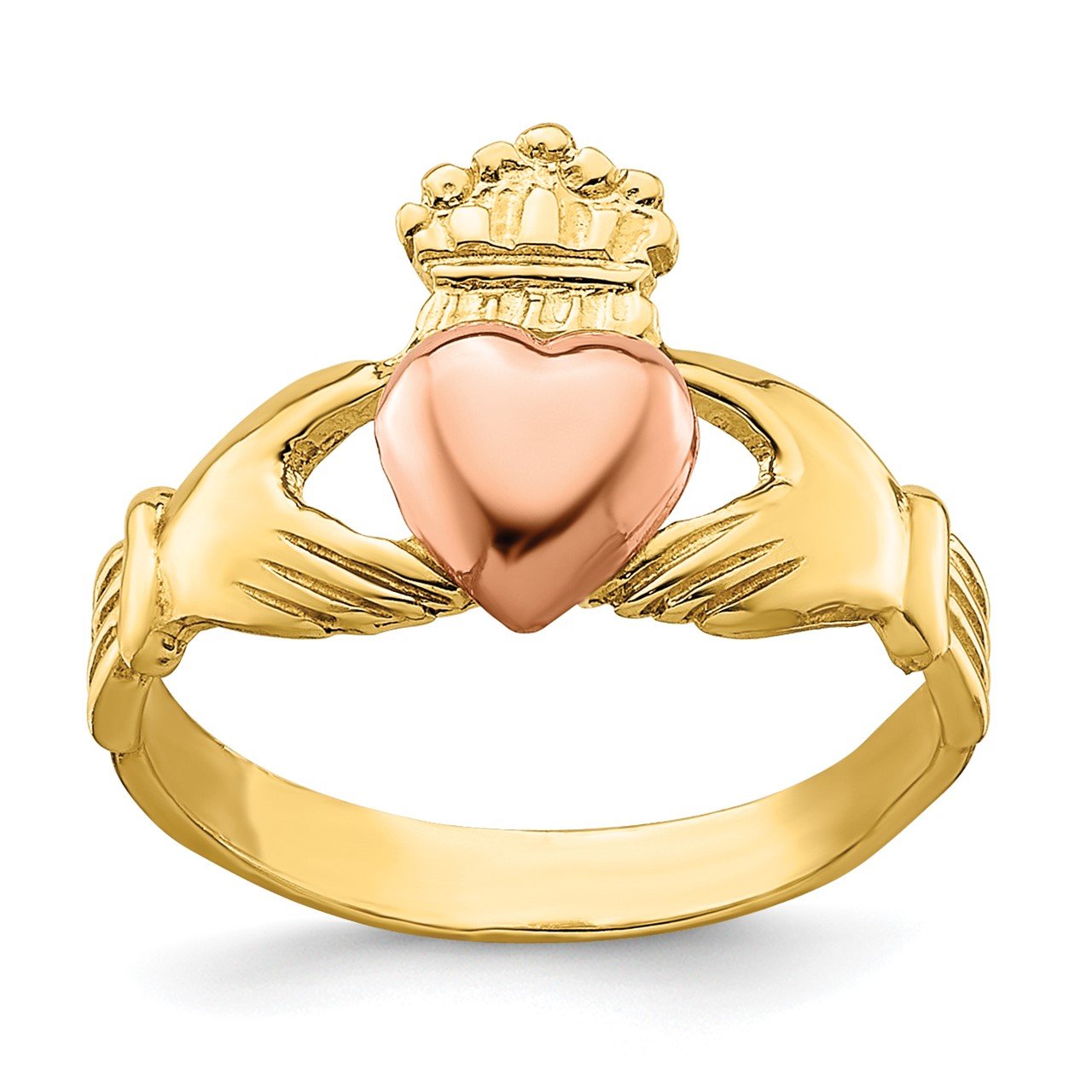 14k Two-tone Baby Claddagh Ring