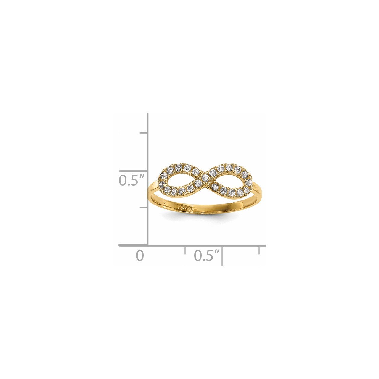 14k CZ Infinity Symbol Ring-2