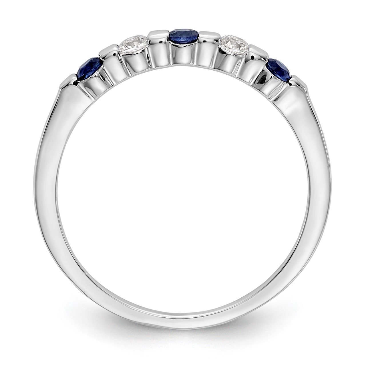 14k White Gold Diamond with Sapphire Band-1