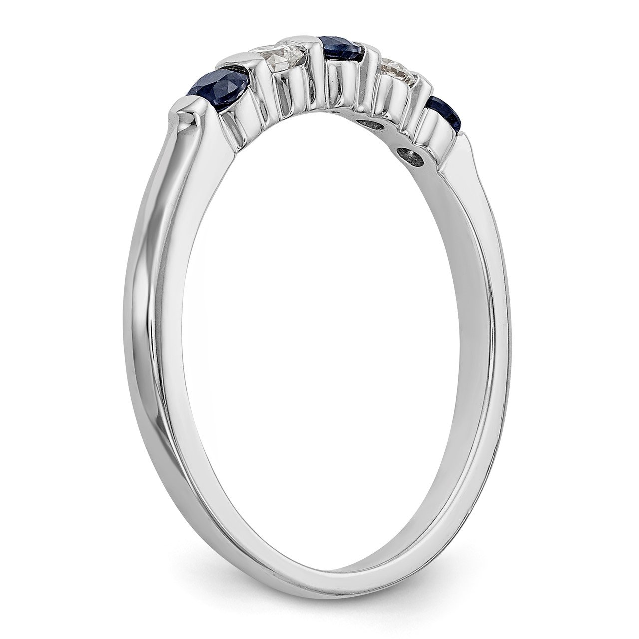 14k White Gold Diamond with Sapphire Band-5
