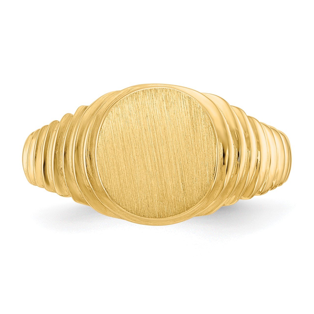 14k 10.5x9.5mm Open Back Men's Signet Ring-3