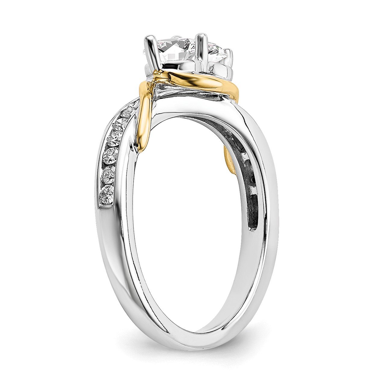 14k White and Yellow Gold Diamond Semi-Mount Ring-5
