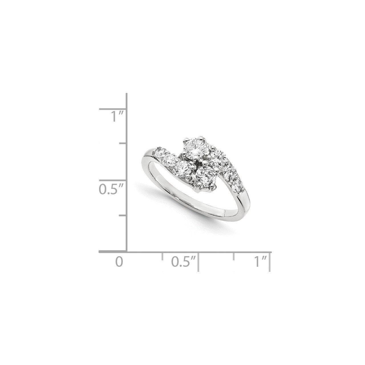 14KW AA Diamond 2-stone Ring Semi-Mount - 3.1 mm center stones-6