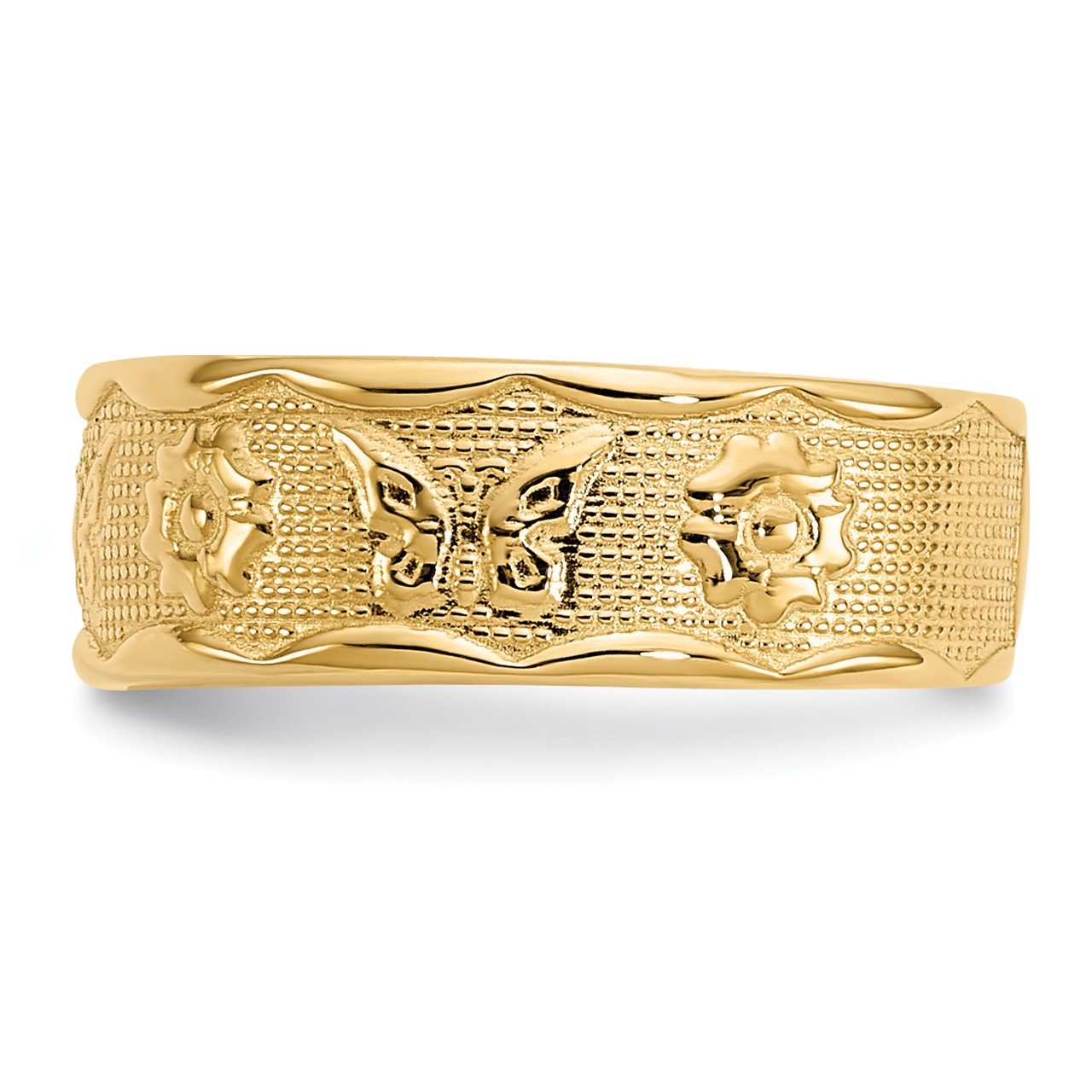 14k Flower and Butterfly Toe Ring-3