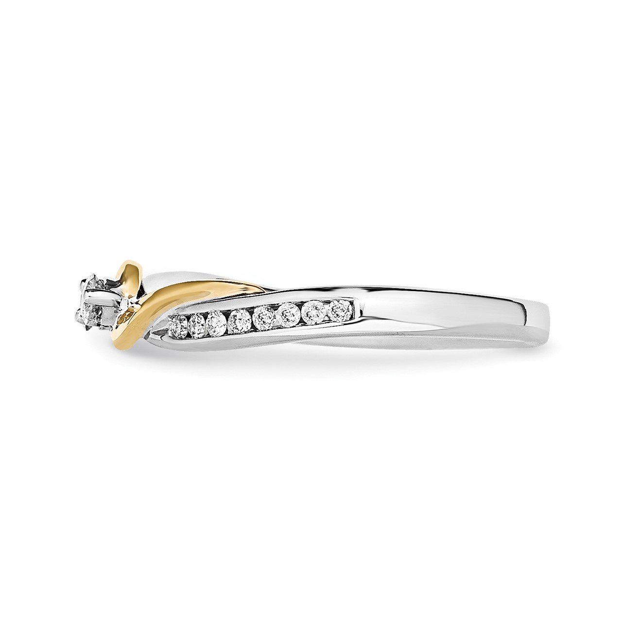 14k White and Yellow Gold Diamond Ring-2