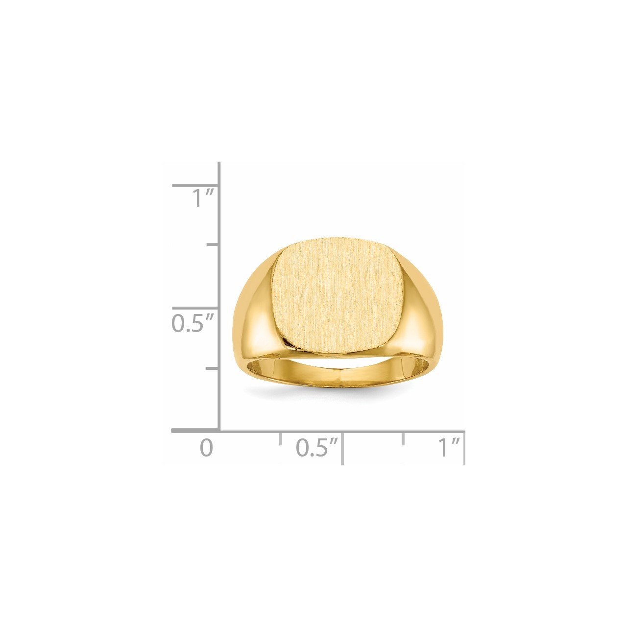 14k 15.5x14.0mm Closed Back Men's Signet Ring-4