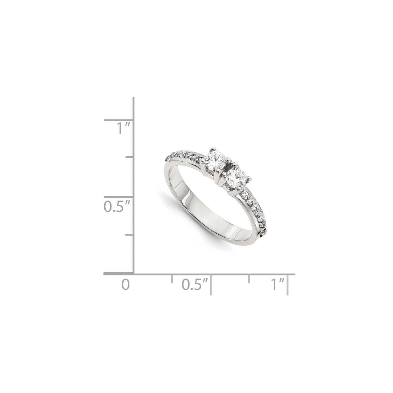 14KW AAA Diamond 2-stone Ring Semi-Mount - 4.8 mm center stones-6