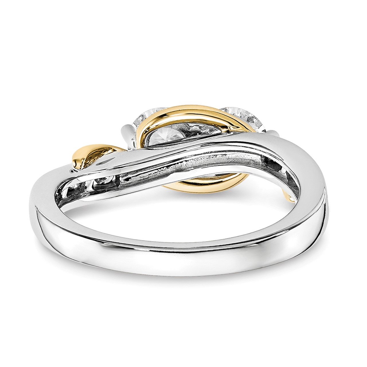 14k White and Yellow Gold Diamond Semi-Mount Ring-3