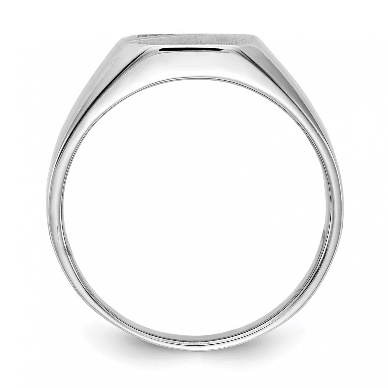 14k White Gold 9.0x10.0mm Open Back AA Diamond Signet Ring-1