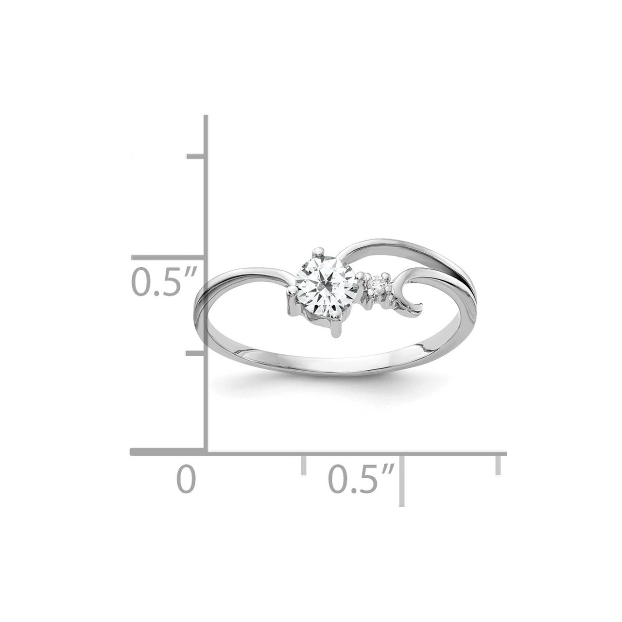 14k White Gold 4mm Cubic Zirconia AAA Diamond ring-1