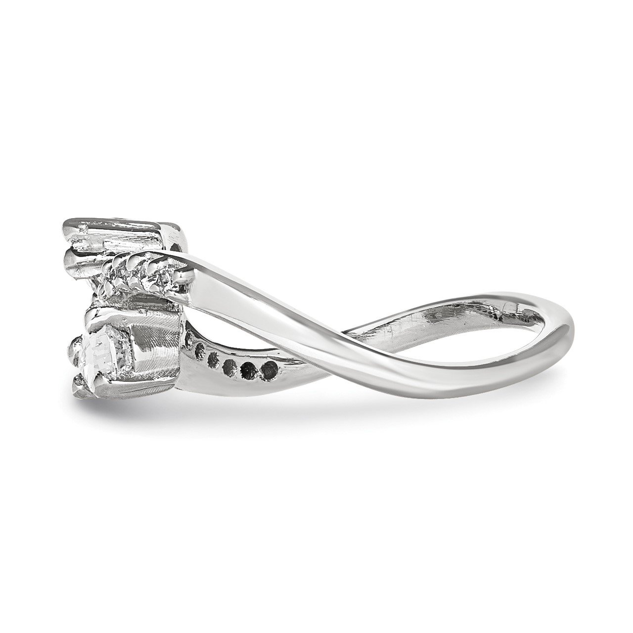 14KW AAA Diamond 2-stone Ring Semi-Mount - 5x3 mm center stones-2