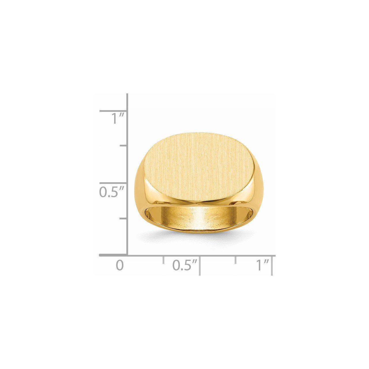 14k 13.0x19.0mm Open Back Mens Signet Ring-4