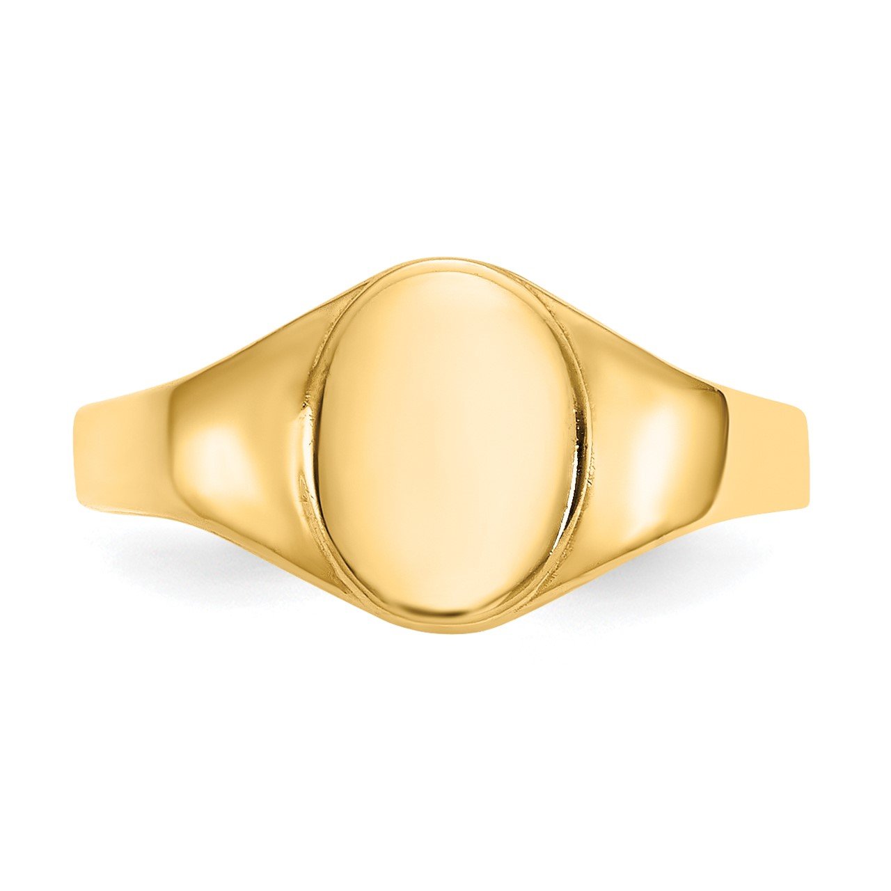 14k High Polished Oval Baby Signet Ring-4