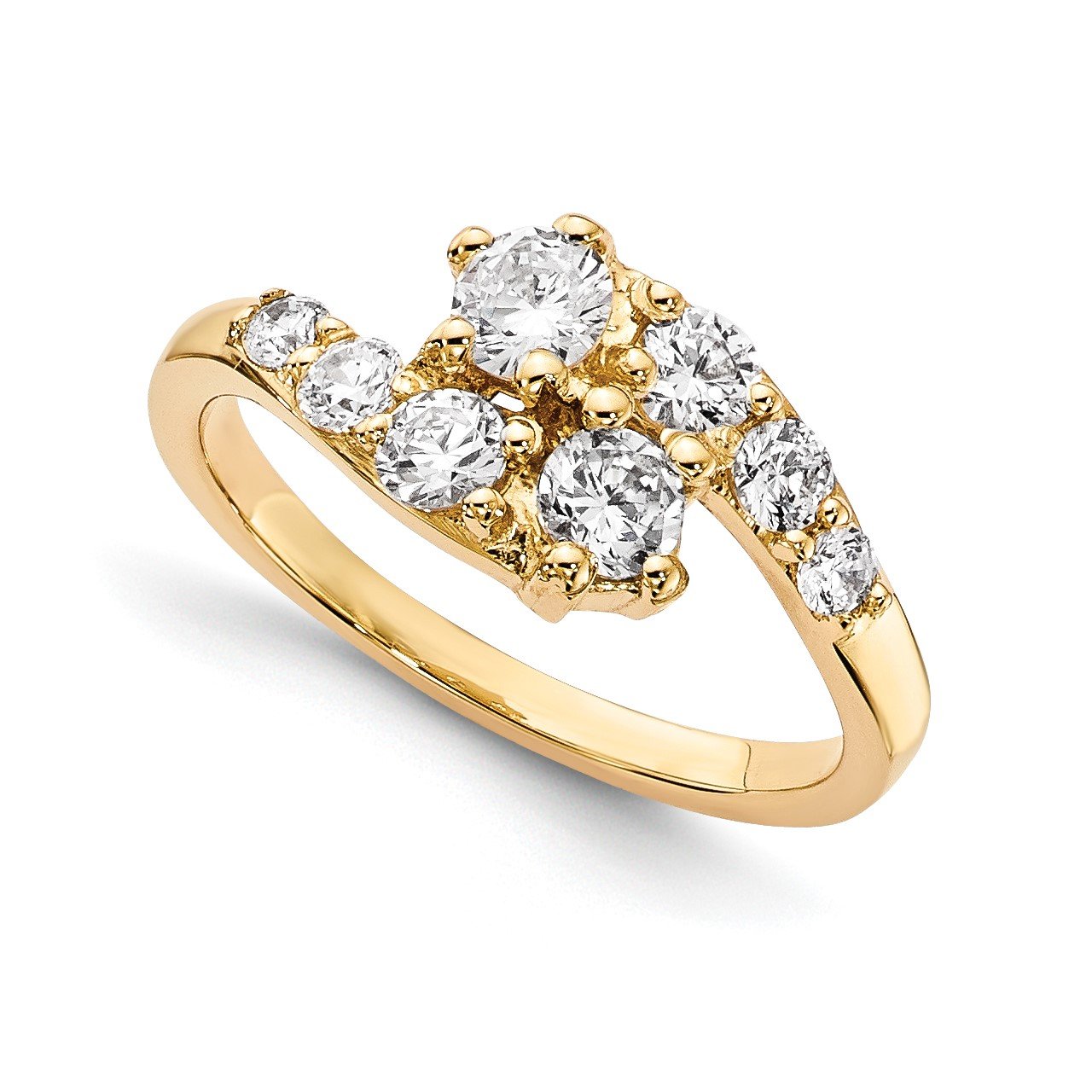 14KY VS Diamond 2-stone Ring Semi-Mount - 2.6 mm center stones