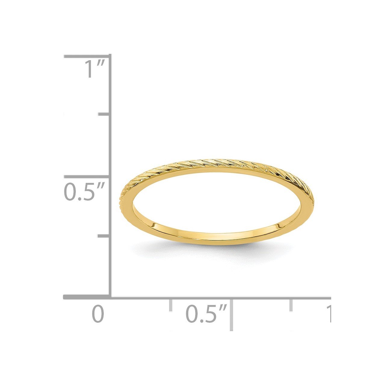 14K Gold 1.2mm Twisted Wire Pattern Stackable Band-3