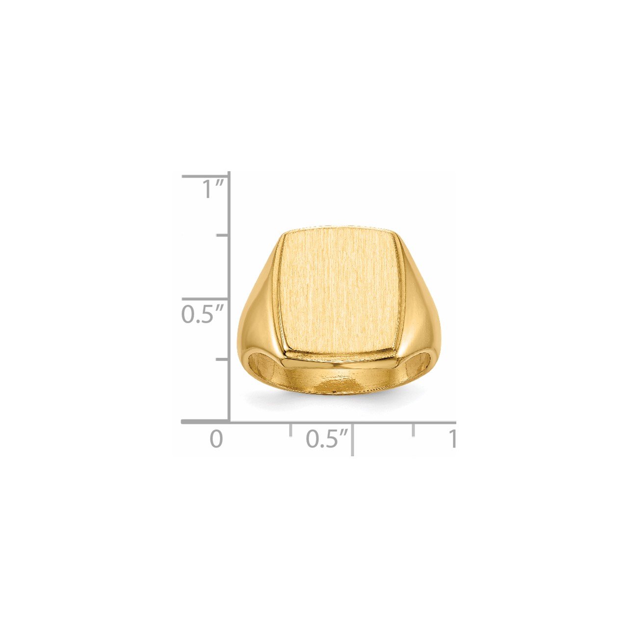 14k 14.5x13.0mm Closed Back Mens Signet Ring-4