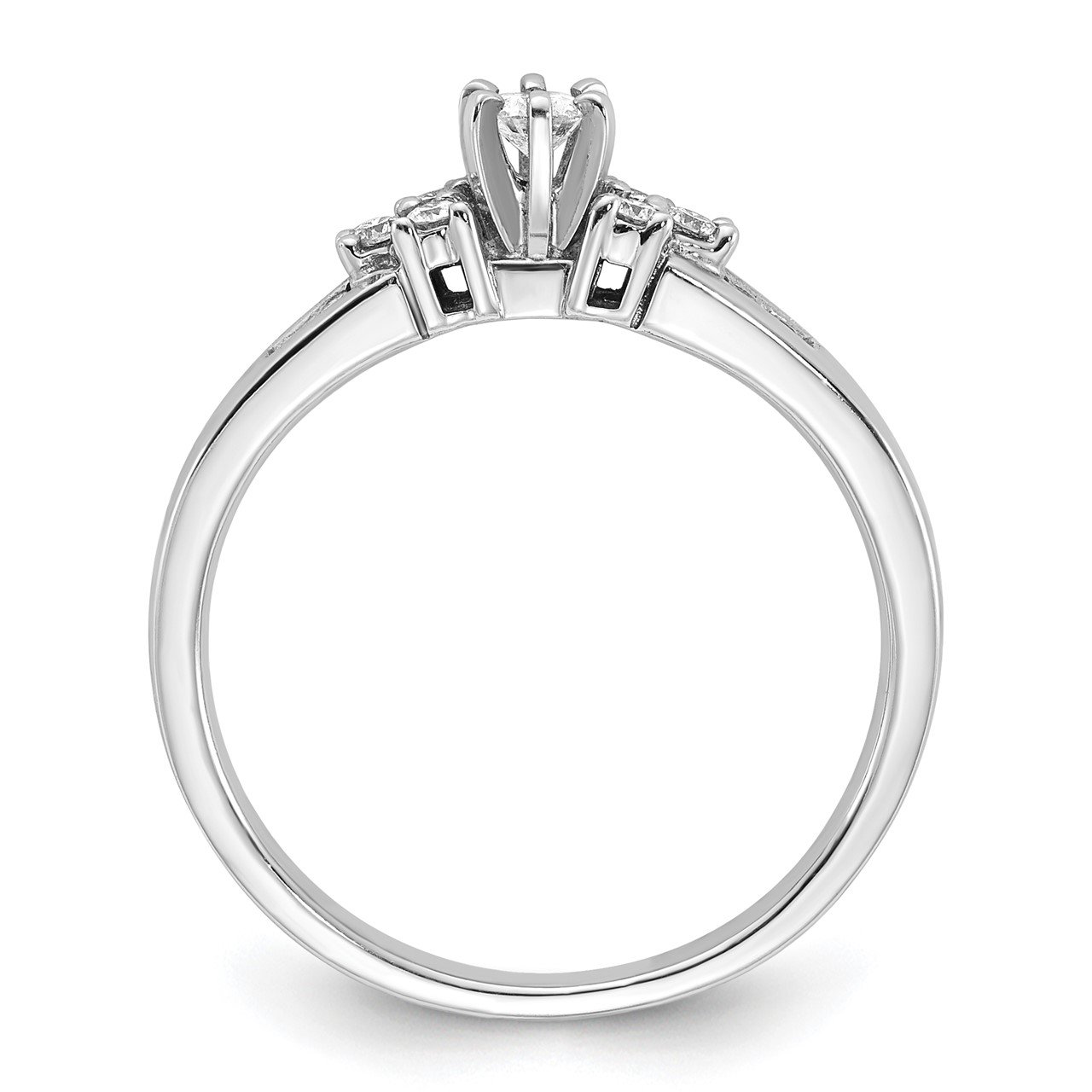 14k White Gold Petite .41ct Diamond Engagement Ring-1