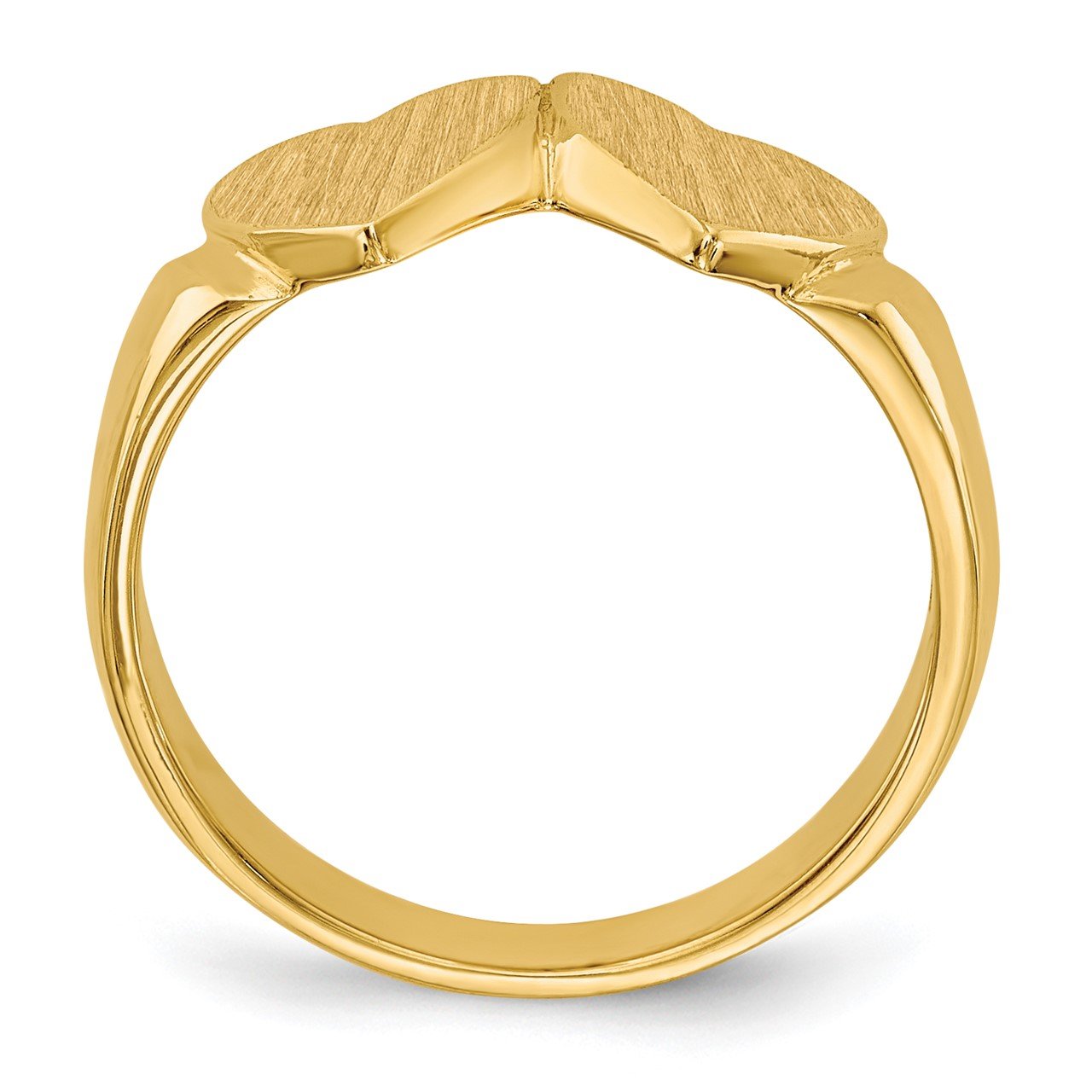 14k 8.0x8.0mm Closed Back Double Heart Signet Ring-1