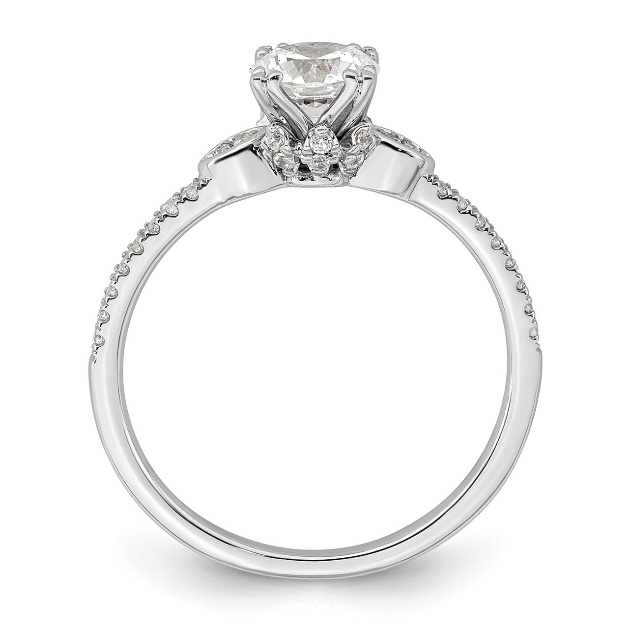 14k White Polish 3/4ct Round Semi-Mount Engagement Dia Ring-1