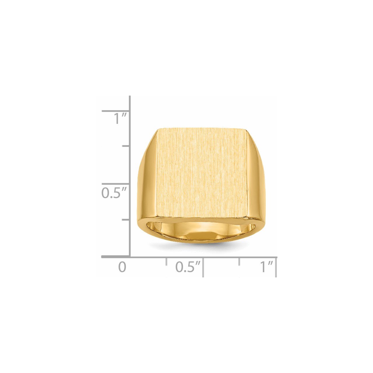 14k 17.5x16.5mm Closed Back Mens Signet Ring-4