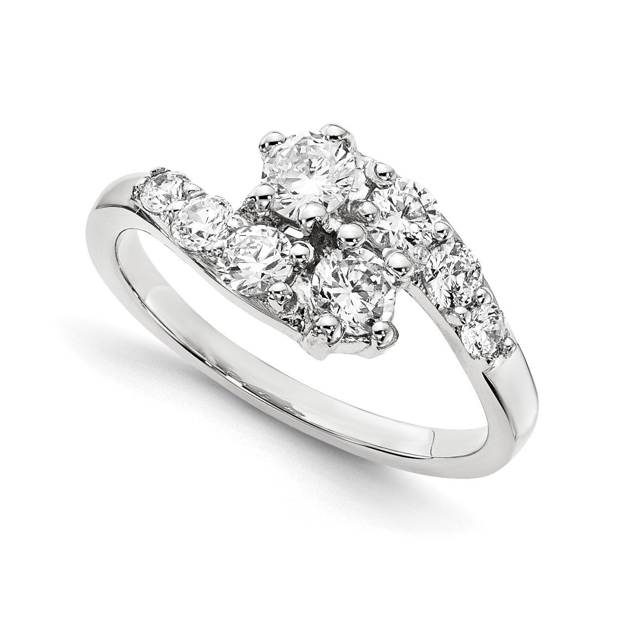 14KW A Diamond 2-stone Ring Semi-Mount - 2.8 mm center stones