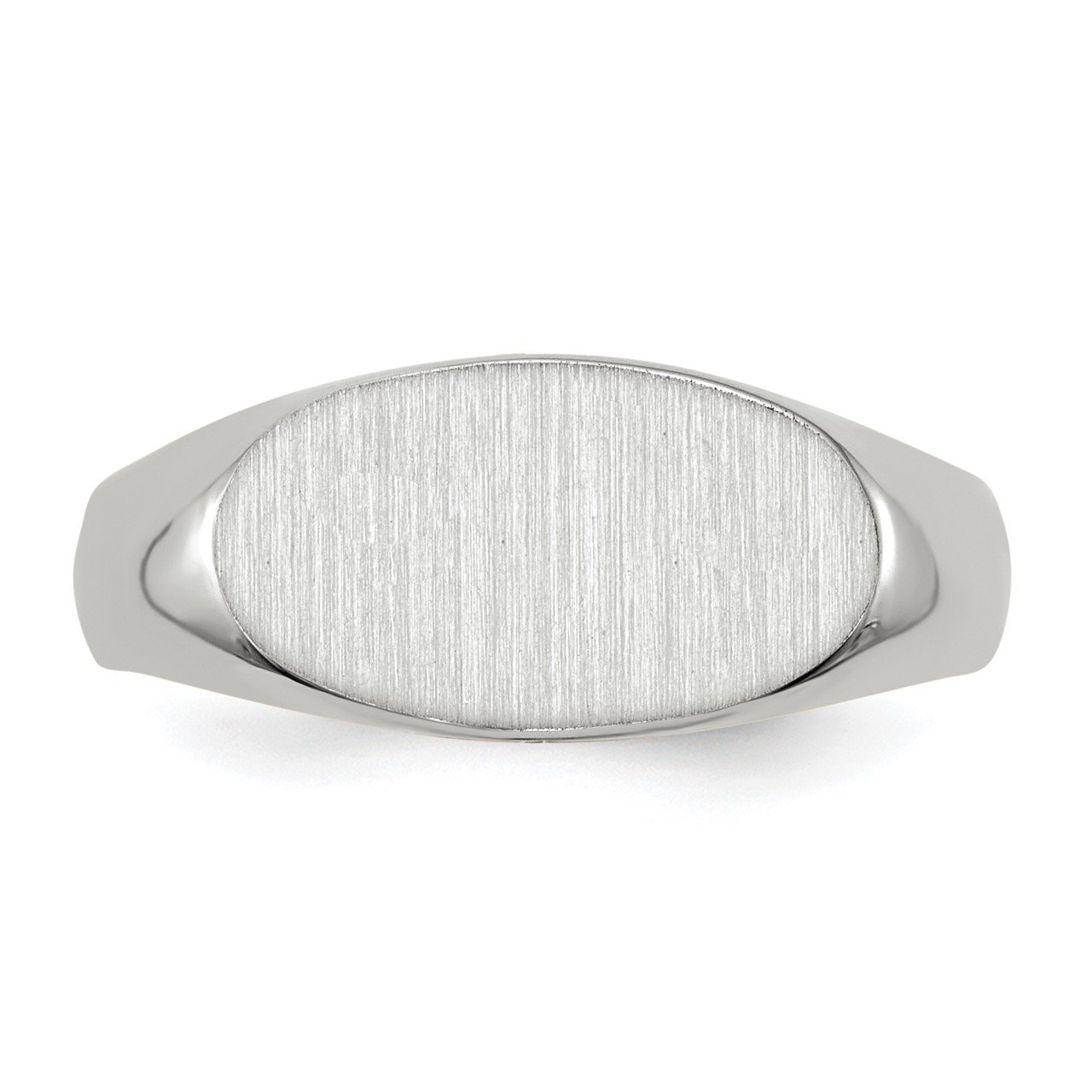 14k White Gold 7.5x13.5mm Open Back Signet Ring-3