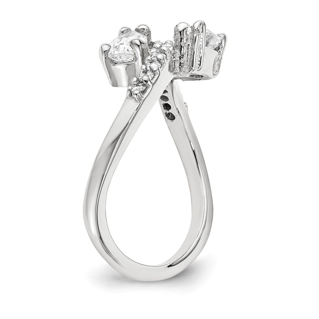 14KW AAA Diamond 2-stone Ring Semi-Mount - 5x3 mm center stones-5