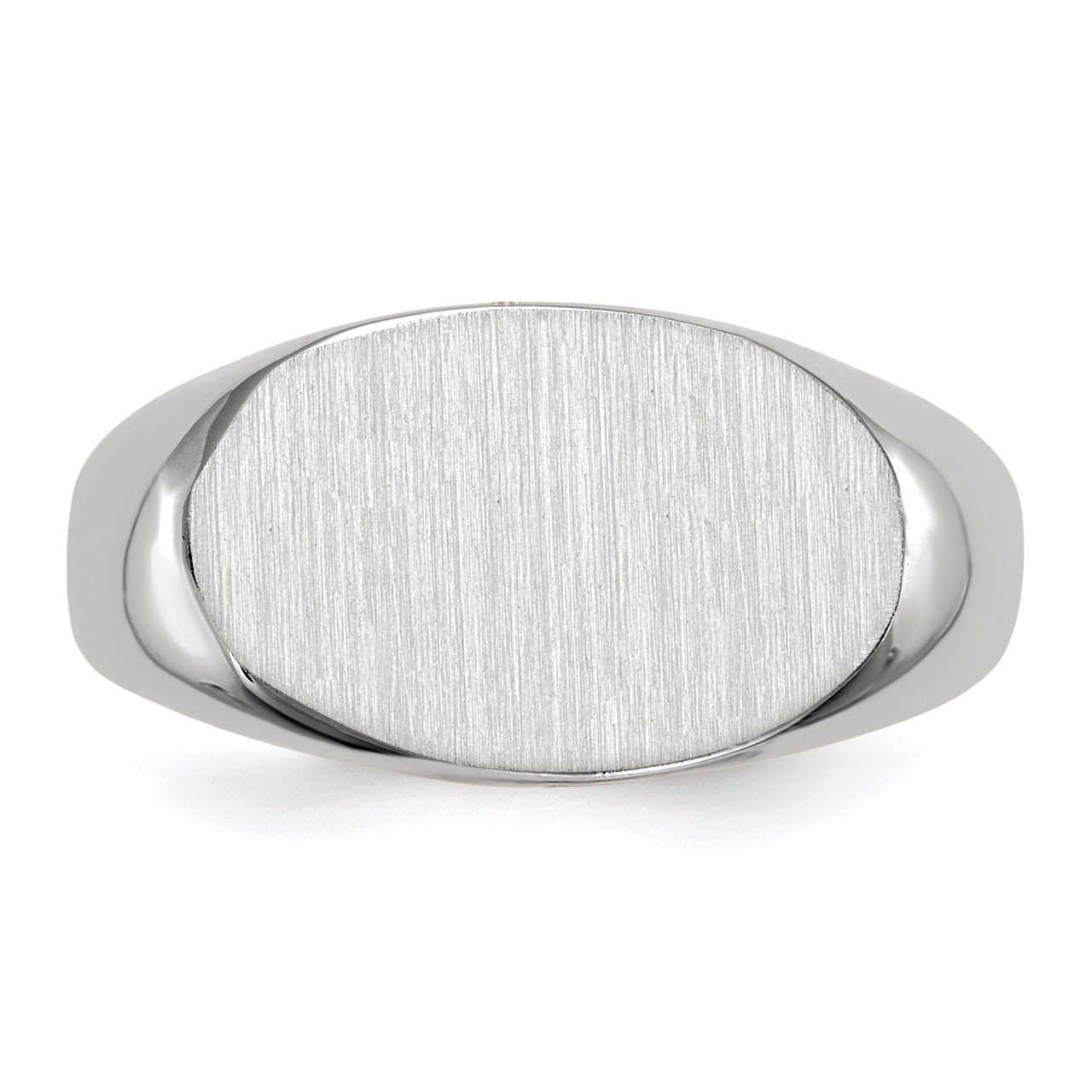 14k White Gold 9.5x15.0mm Open Back Signet Ring-3