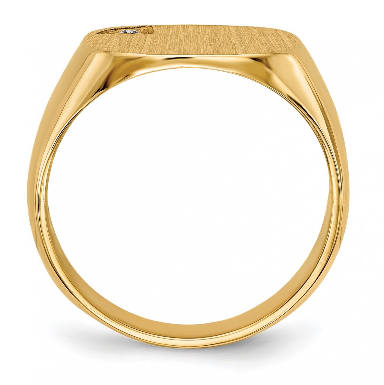 14k 15.0x15.0mm Closed Back VS Diamond Men's Signet Ring-1