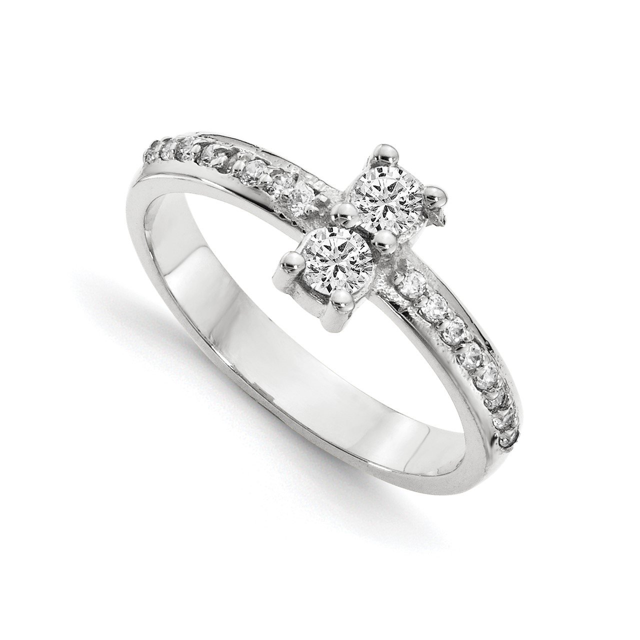14KW VS Diamond 2-stone Ring Semi-Mount - 3.1 mm center stones