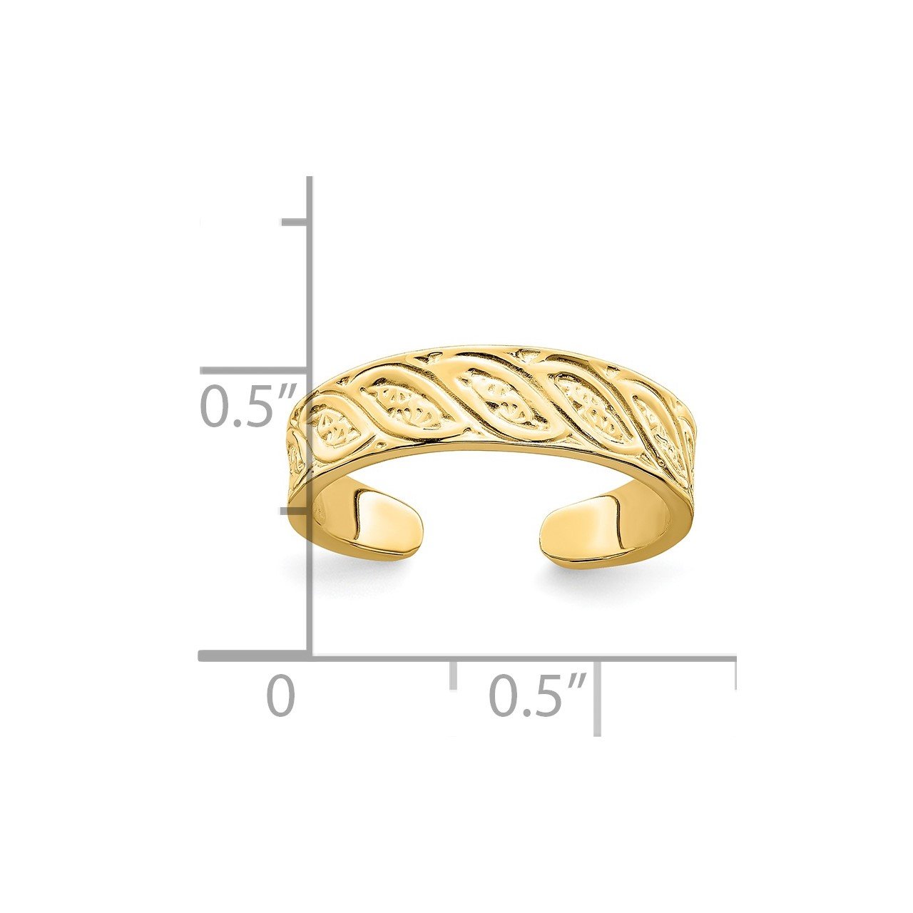 14k Adjustable Leaf Design Toe Ring-2