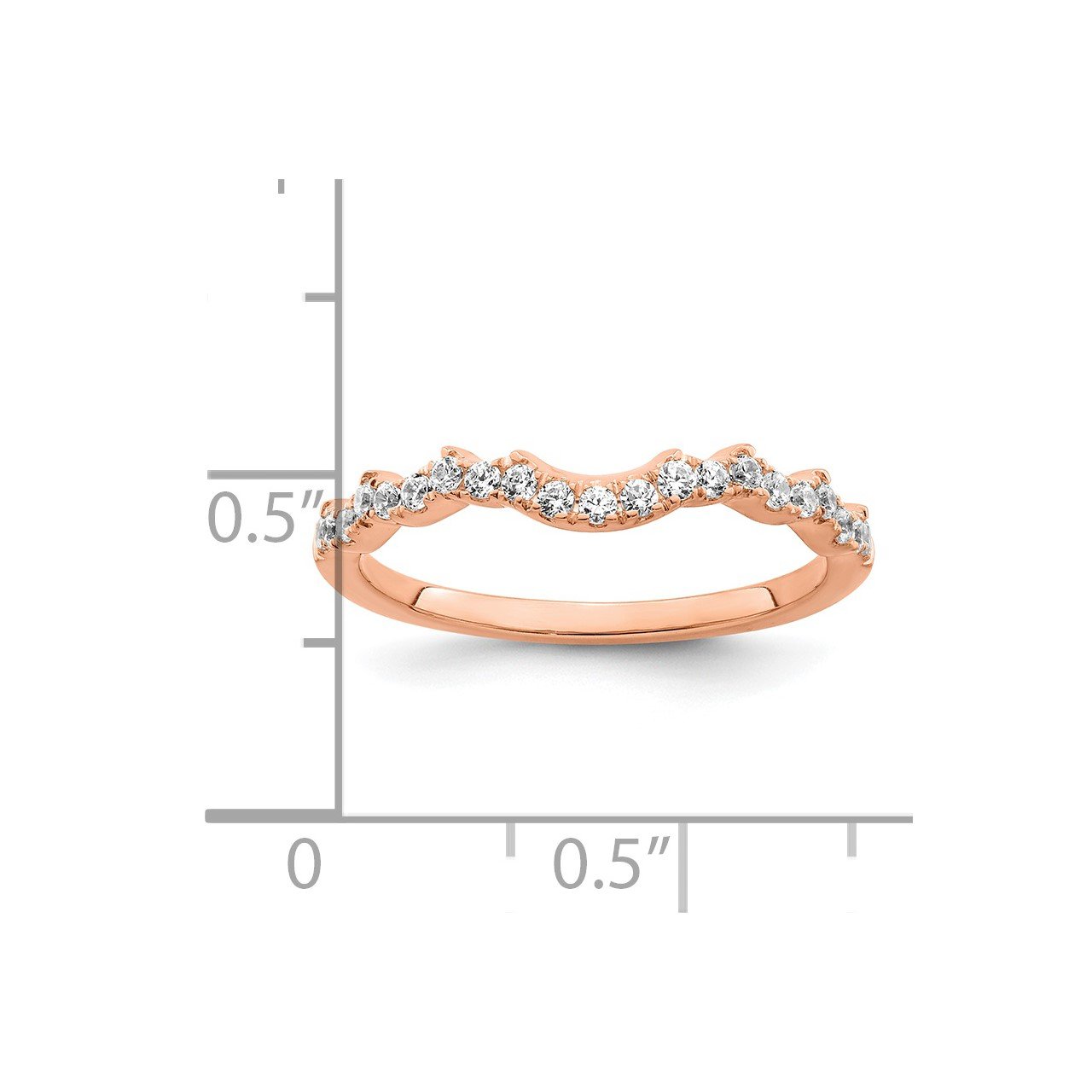 14k Rose Polish Diamond Matching Wedding band-6