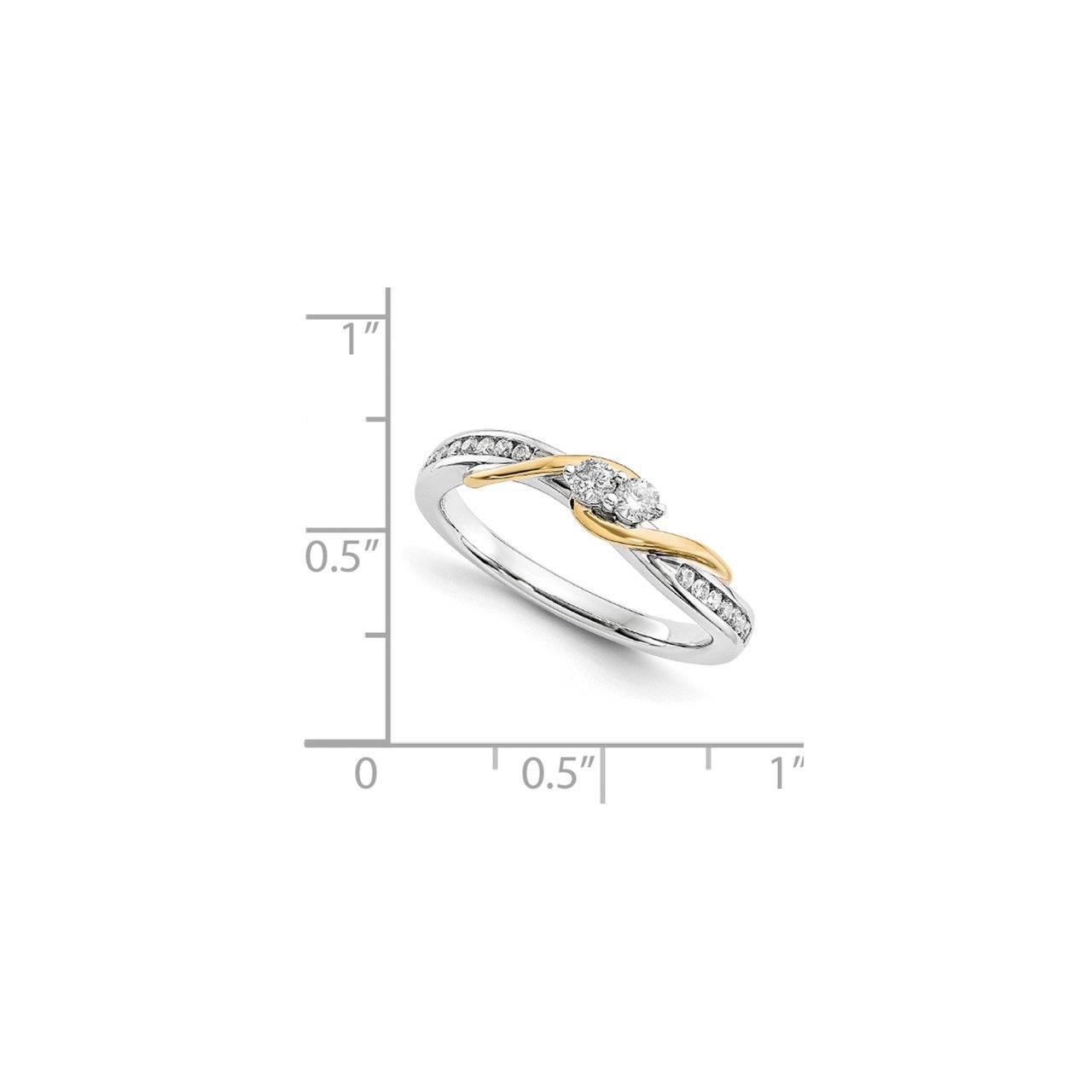 14k White and Yellow Gold Diamond Ring-6