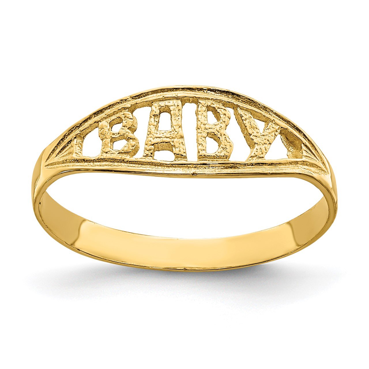 14K Cut-out BABY Band Ring