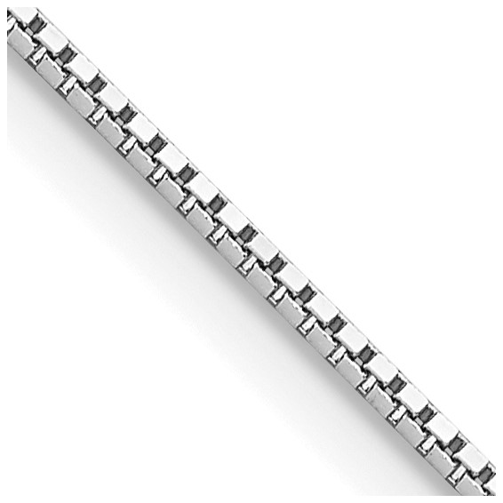 14K White Gold 18 inch .95mm Box with Lobster Clasp Chain