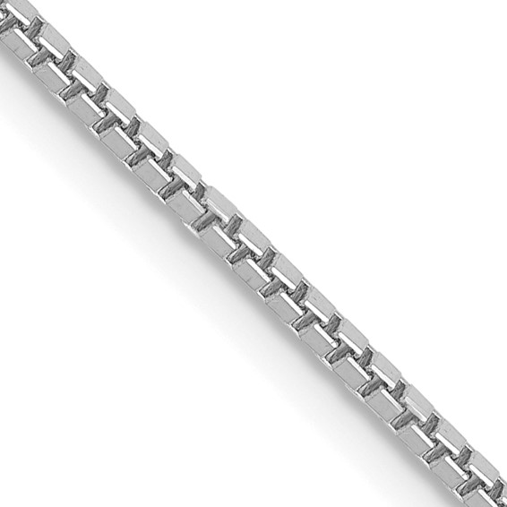14K White Gold 16 inch 1.3mm Box with Lobster Clasp Chain