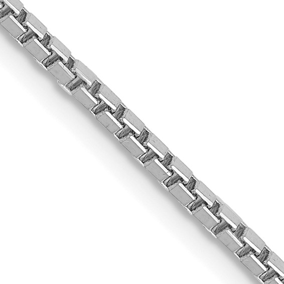 14K White Gold 22 inch 1.5mm Box with Lobster Clasp Chain