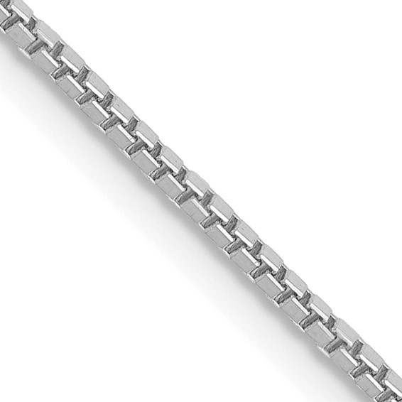 14K White Gold 14 inch 1.1mm Box with Lobster Clasp Chain