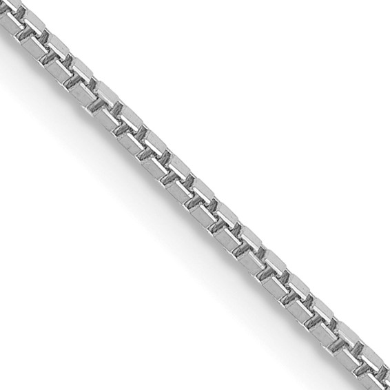 14K White Gold 18 inch 1.05mm Box with Lobster Clasp Chain