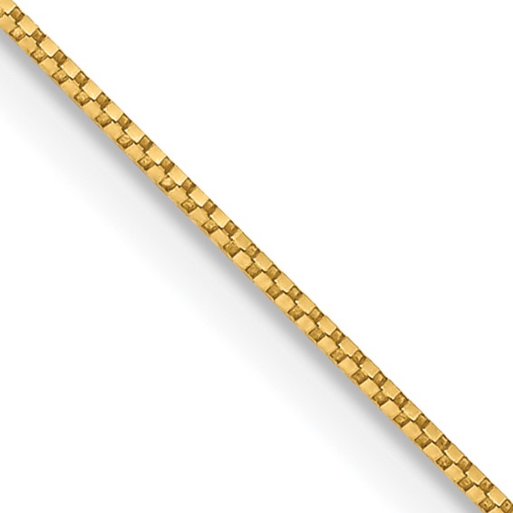 14K 24 inch .7mm Box with Spring Ring Clasp Chain