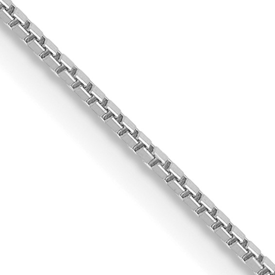 14K White Gold 16 inch .9mm Box with Lobster Clasp Chain