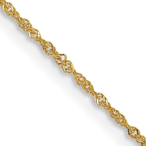 14K 16 inch 1mm Singapore with Spring Ring Clasp Chain