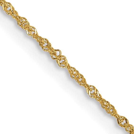 14K 18 inch 1mm Singapore with Spring Ring Clasp Chain