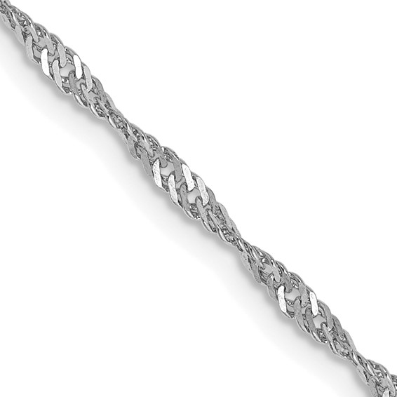 14K White Gold 22 inch 1.7mm Singapore with Lobster Clasp Chain