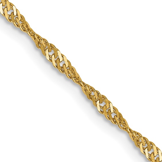 14K 16 inch 1.70mm Singapore with Lobster Clasp Chain