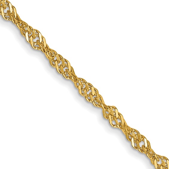 14K 16 inch 1.40mm Singapore with Spring Ring Clasp Chain
