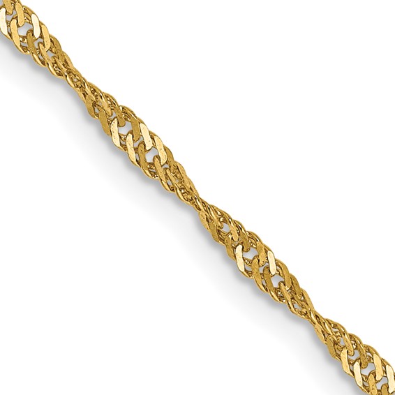 14K 22 inch 1.70mm Singapore with Lobster Clasp Chain