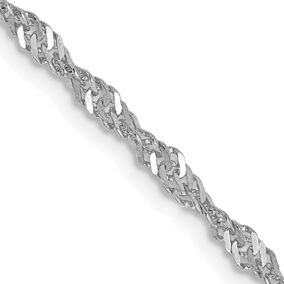 14K White Gold 20 inch 2.0mm Singapore with Lobster Clasp Chain
